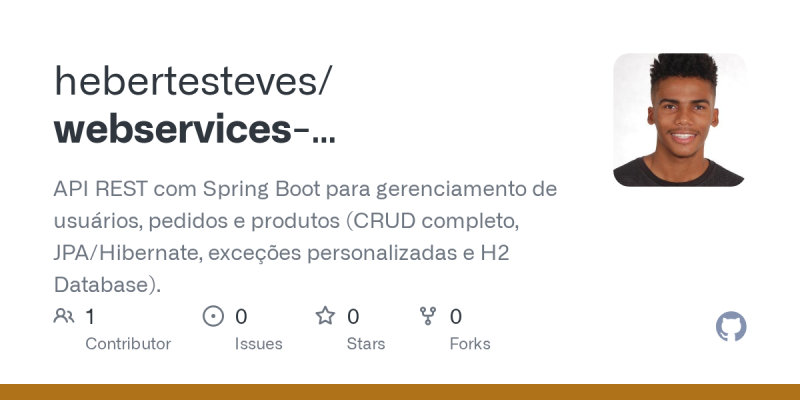 Imagem do projeto WebServices API REST com Java e Spring Boot